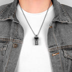 Vintage Whistle Pendant Long Necklace — Steel