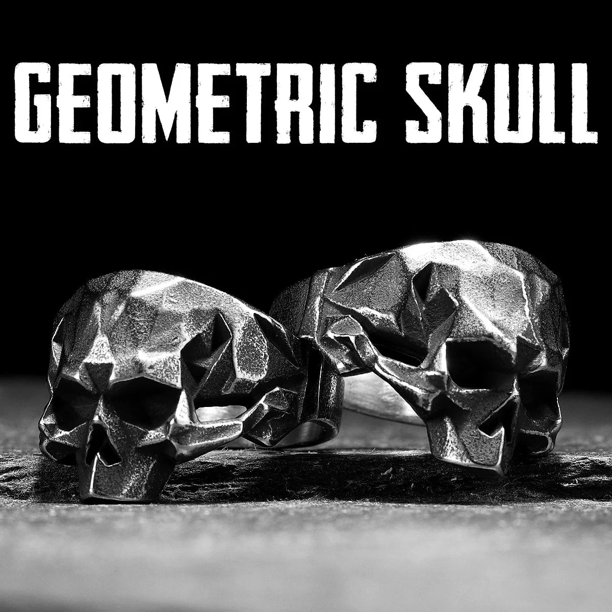 Geometric Skull Ring — Stainless Steel