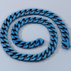 60CM 15MM Width Curb Cuban Link Chain Necklace for Man 316L Stainless Steel On Neck Chains Jewelry Men's Necklaces