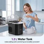 Loefme Desktop Fully Automatic Bullet Shaped Ice Maker 12kg/24h Fast Ice Making Suitable For Home Automatic Cleaning
