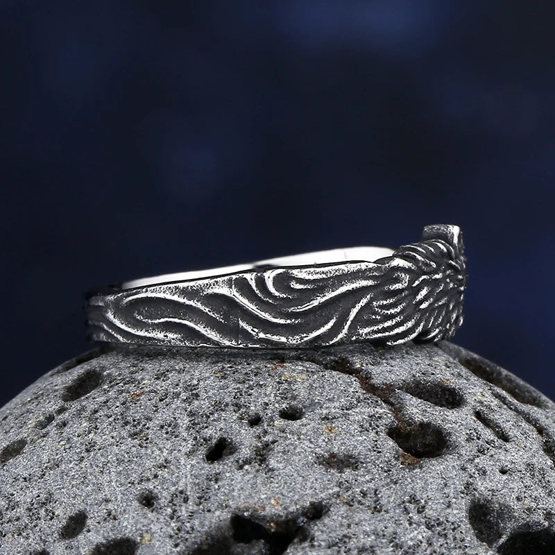 Vintage Viking Wolf Ring — Stainless Steel