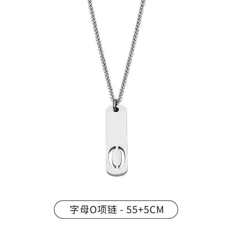 Steel Pendant Letter Rectangle Tags Initial