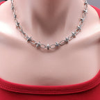 Punk Retro Silver Rivet Twisted Chain Necklaces Bracelet Fade Irregular Knot Splicing Collars Cool Rock Punk Jewelry Gifts