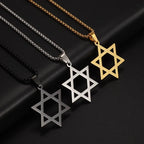 Trendy Mogan David Star Pendant High-Quality Alloy Israel Jewish Star of David Necklace for Men Jewelry