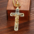 Vintage Catholic Cross Pendant Necklace — Amulet