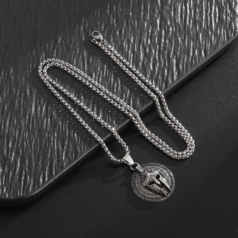 Spartan Warrior Stainless Steel Pendant Necklace