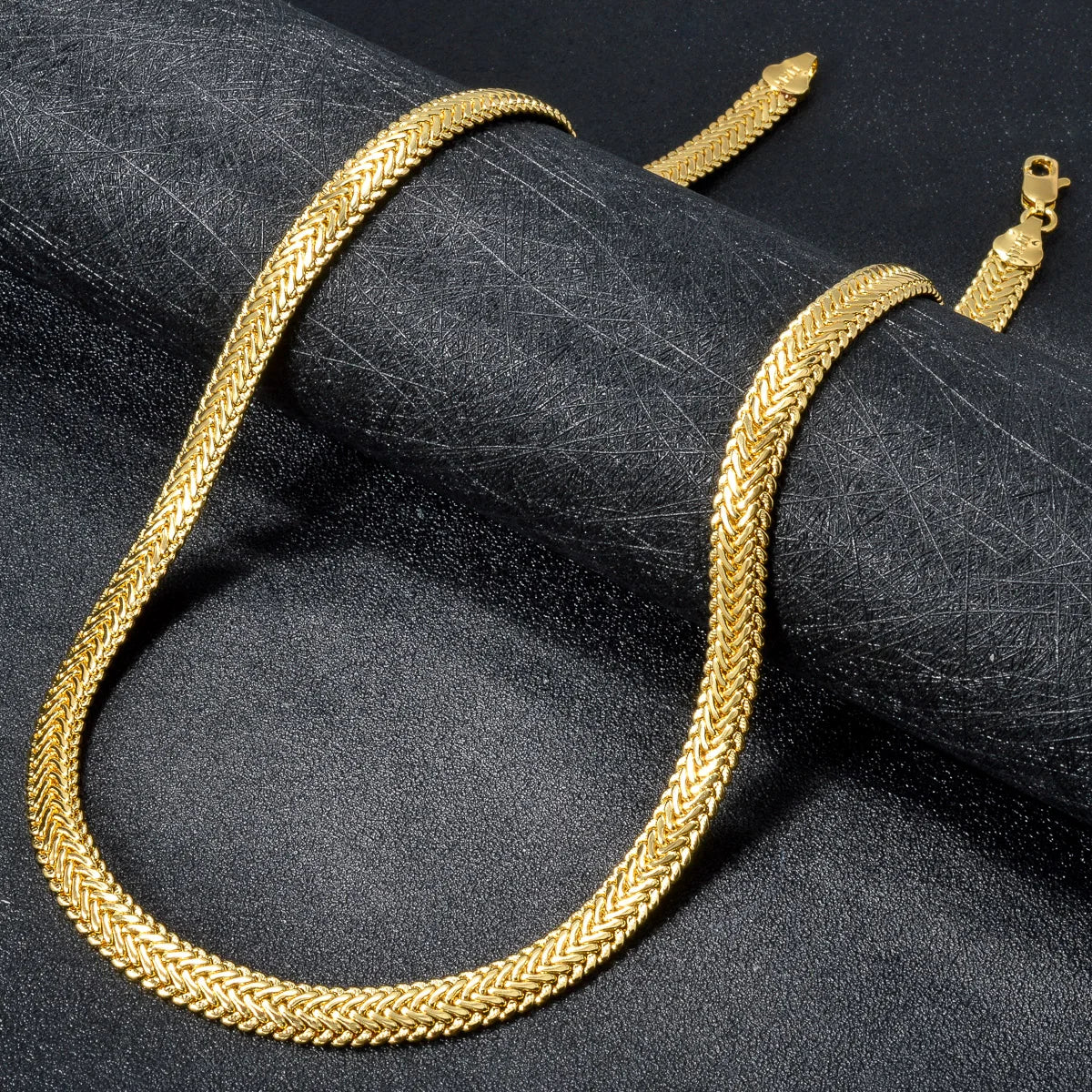 Classic Herringbone Chain Necklace for Daily Wear 24 Inch