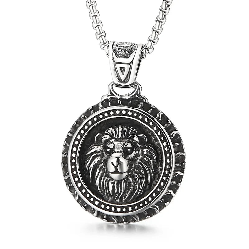 Skull Lion Tiger Pendant Necklace — Stainless Box