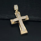 Hip Hop Mens Womens Large Cross Pendant Necklace with 4mm Tennis Chain HipHop Iced Out Bling Necklaces Fashion Charm