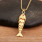 Goldfish Pendant Necklace — Copper
