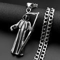Antique Grim Reaper Death Pendant — Stainless Steel