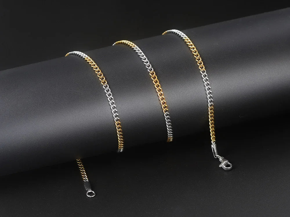 Stainless Steel Cuban Chain Necklace 3MM