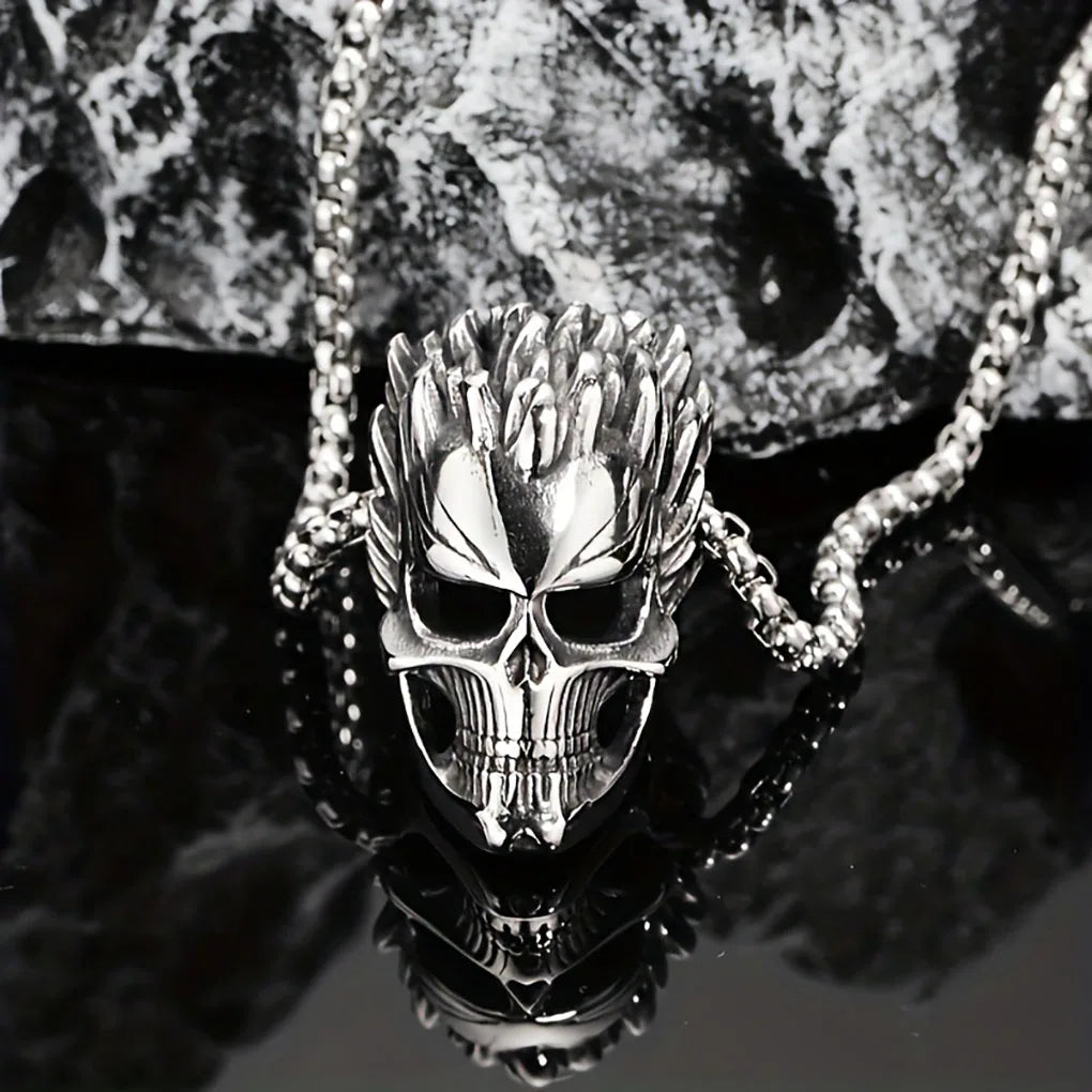 Laughing Skull Pendant Necklace — Retro Gothic