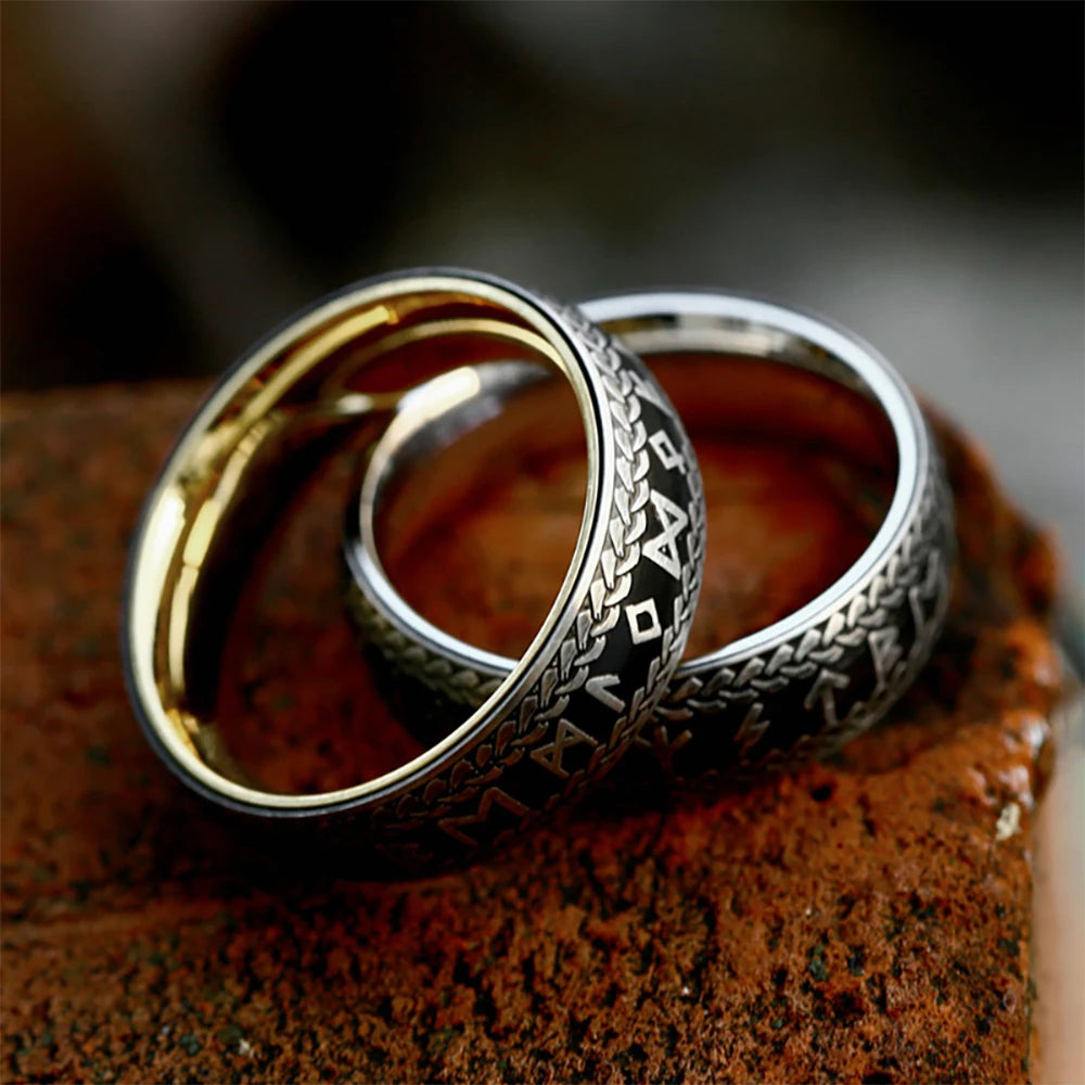 Nordic Viking Rune Ring — Stainless Steel