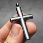 Cross Pendant Necklace Stainless Steel Minimal