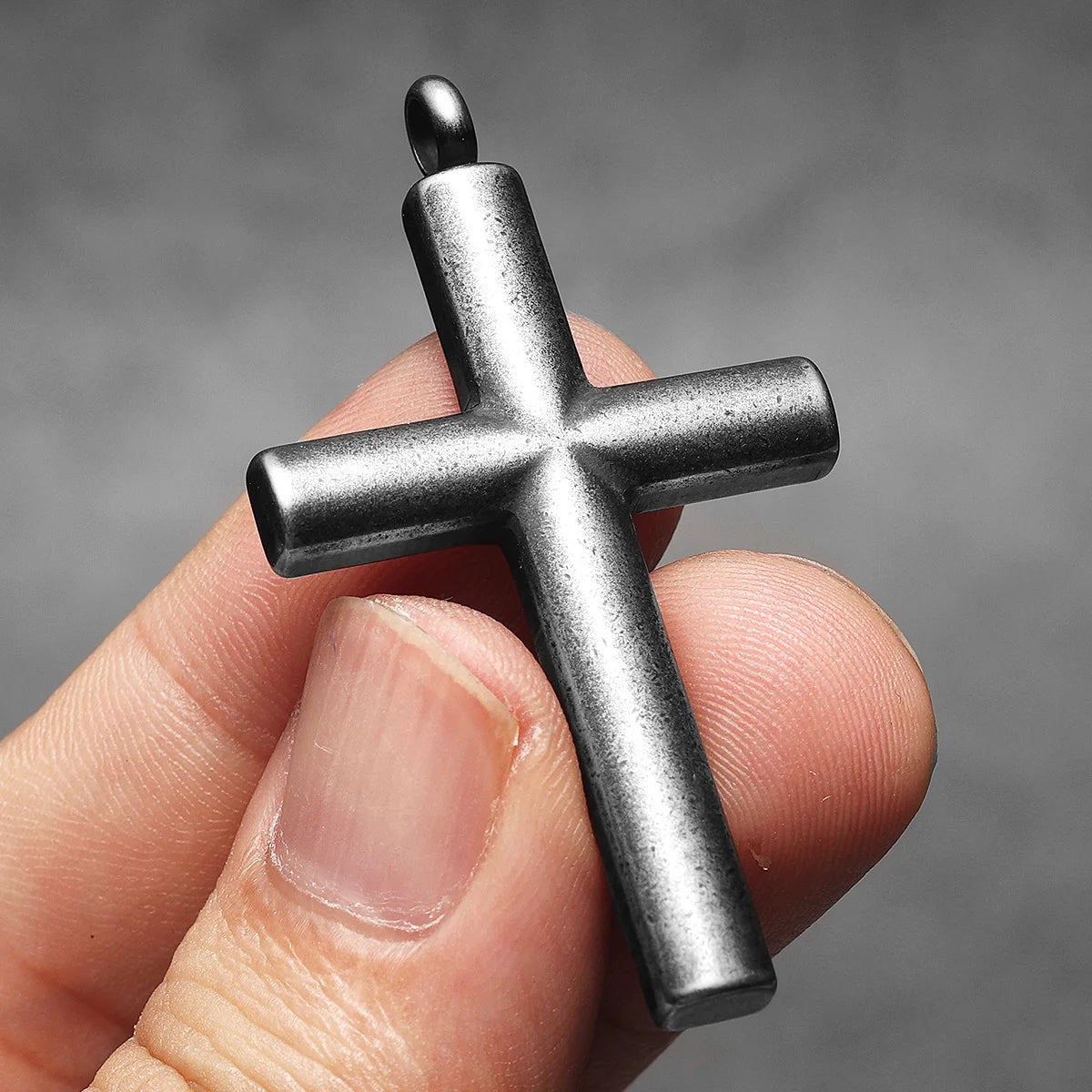 Cross Pendant Necklace Stainless Steel Minimal