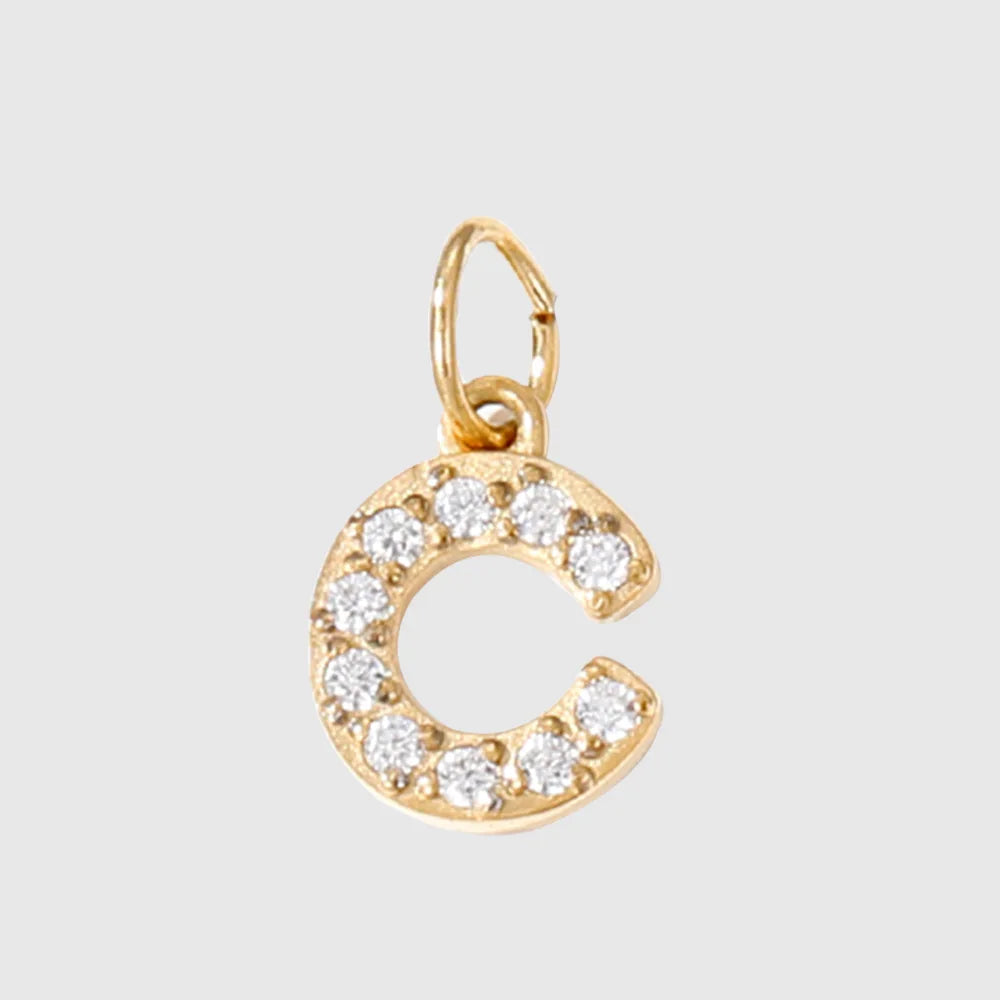 Letter Charm Pendant Necklace — Gold Iced