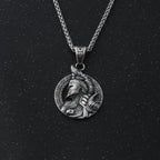 stainless steel King of War Spartan Warrior Portrait Pendant Men\'s Necklace Trend Rock Hip Hop Party Jewelry Christmas Gift