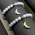 Moon Gold Bracelet Natural Stone Crescent Godness