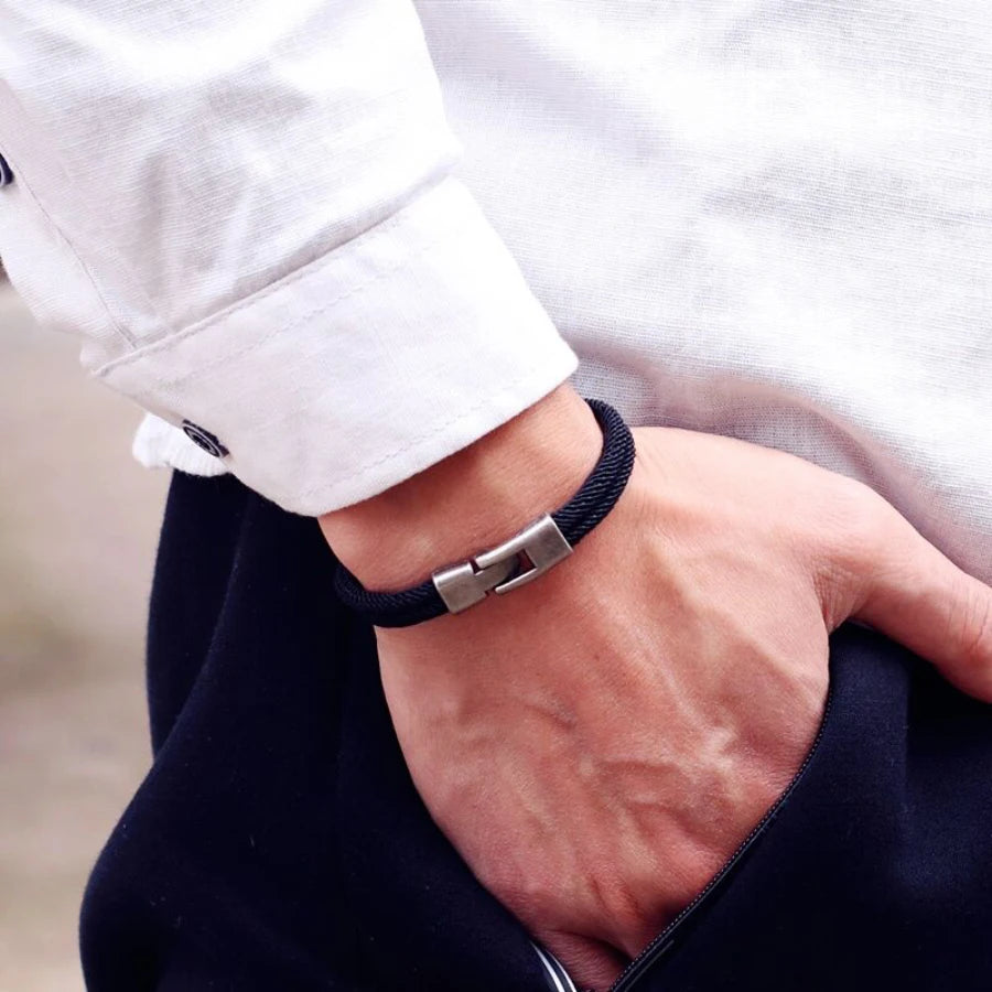 Nautical Surf Rope Bracelet — Adjustable Wrap Cord