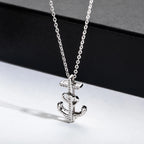 Iced Out Anchor Pendant — 925 Silver