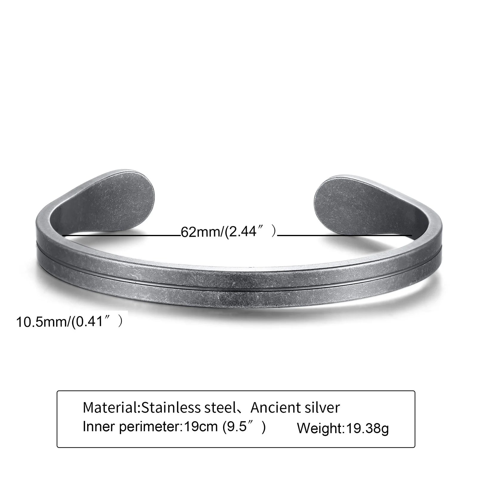 Minimal Thin Cuff Bangle Bracelet — Stainless Steel