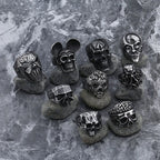 Motorcyclist Skull Ring — Stainless Steel