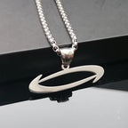 Polished O Pendant Necklace for Men 24in — Stainless Steel