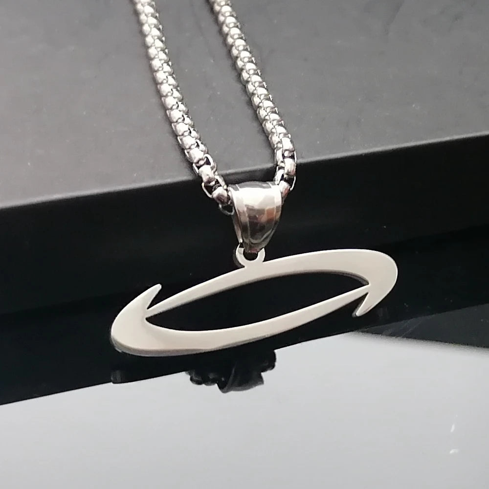 Polished O Pendant Necklace for Men 24in — Stainless Steel