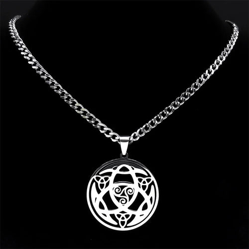 Celtic Trinity Triple Spiral Pendant — Silver