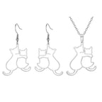My Shape Hugging Puppy Kitten Necklace for Women Stainless Steel Pendant Chain Animal Cat Dog Jewelry Pets Lovers Gifts