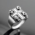 Iron Cross Skull Ring — Stainless Steel