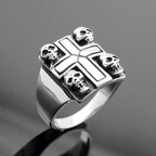 Iron Cross Skull Ring — Stainless Steel