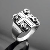 Iron Cross Skull Ring — Stainless Steel