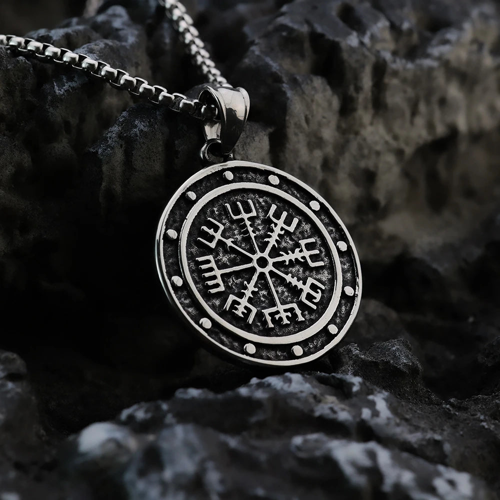 Vegvisir Norse Compass Pendant Necklace — Stainless Steel