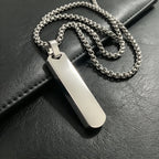Minimalist Vertical Rectangle Bar Necklace — 316L Stainless Steel