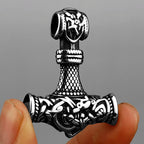 Viking Thor's Hammer Vintage Personality Necklace Stainless Steel Vegvisir Anchor Pendant Necklace Men's Amulet Jewelry