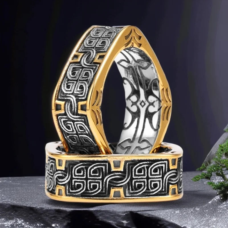 New Norse Viking Celtics Knot Rings for Men Women Fashion Simple Vintage Totem Biker Ring Stainless Steel Jewelry