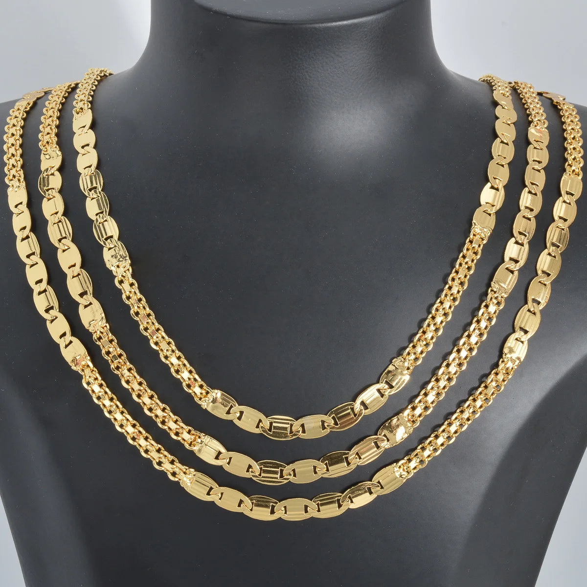 Sunny Jewelry Hip Hop Chain Necklace for Men Women Basic Punk Copper Long Lock Choker Chain Necklace Party Fashion Jewelry Gifts