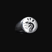 Coiled Serpent Silver Ring — Stainless Steel