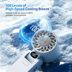 Portable High Speed Handheld Cooling Fan 4000mAh Rechargeable with 100 Adjustable Wind Speeds Mini Foldable Turbo Air