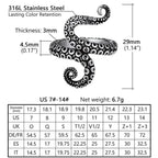 New Octopus Opening Knitting Loop Crochet Ring Stainless Steel Punk Style Thimble Ring Adjustable Finger Wear Knitting