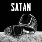 Lucifer Gemstone Ring — Stainless Steel