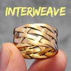 Weaving Hollow Stainless Steel Mens Rings Trendy Simple Unique Stylish for Male Boyfriend Jewelry Creativity Gift