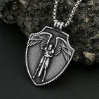 Cross Steel Pendant Vintage Michael's Shield Punk