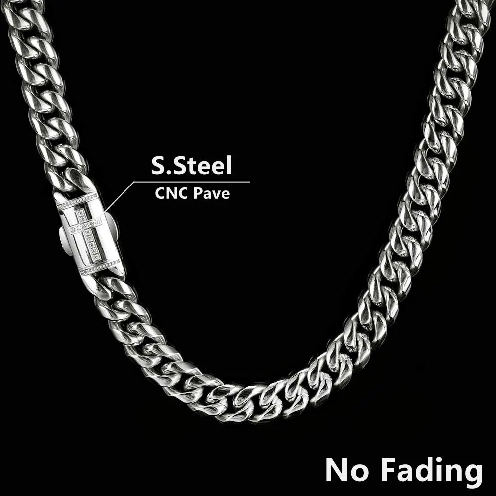 Stainless Steel Cuban Chain Necklace Miami 12MM