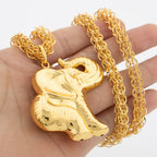 Crocodile Pendant 18K Luxury Gold Color Neclace Chain Dubai Jewelry Fashion African Gold Plated Statement Pendant Set Daily Wear