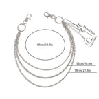 Punk Triple-Strand Star Charm Jeans Chain Keychain