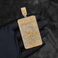Iced Out Logo Tag Pendant Necklace