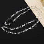 40-75cm Silver Color 4MM Chain Necklace for Women Lady Men Exquisite Luxury Gorgeous Charm Fashion Jewelry